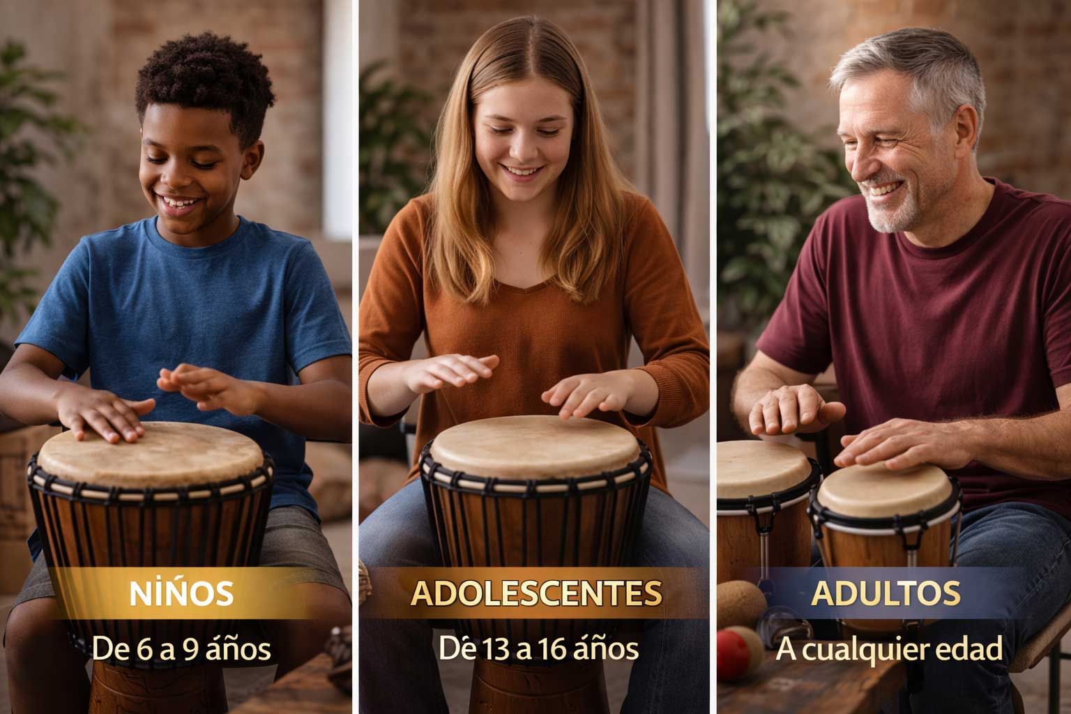 Clase de percusión para todas las edades