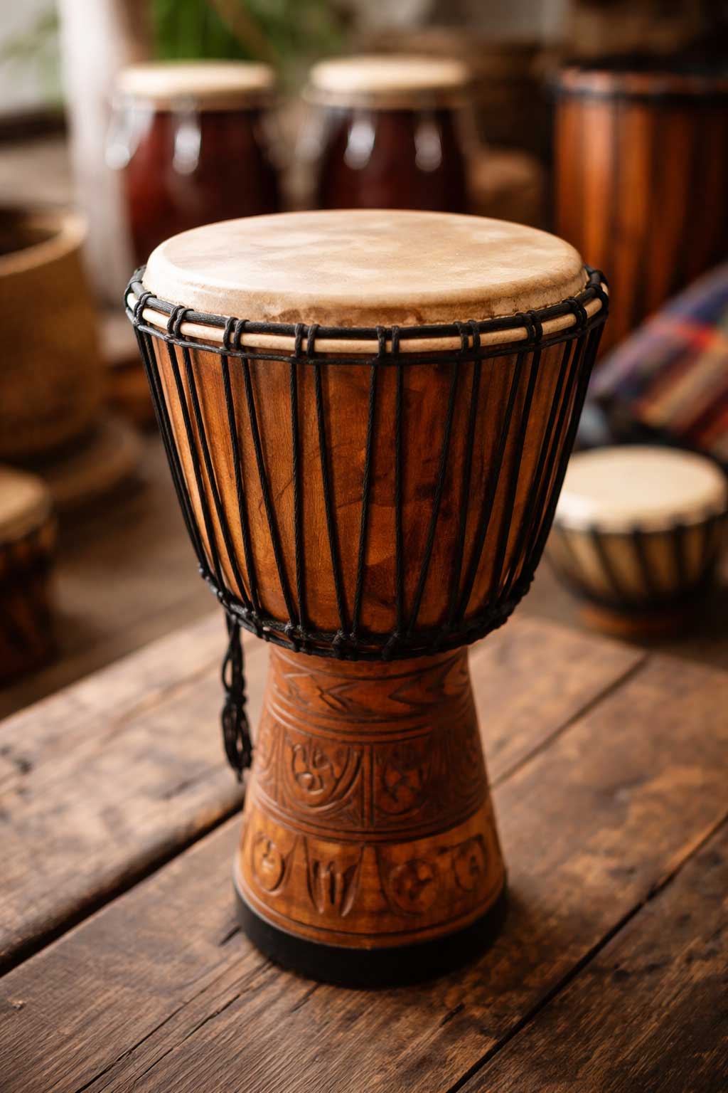 Djembé africano en taller de percusión
